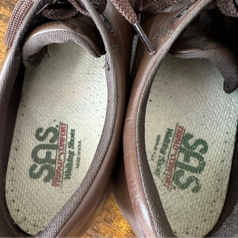 SAS Time Out Brown Leather Comfort Walking Shoes Lace Up Sneaker Men's